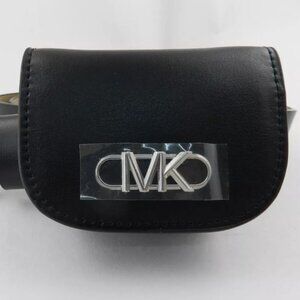 Michael Kors MK Logo Women 32 mm Leather Belt with Pouch